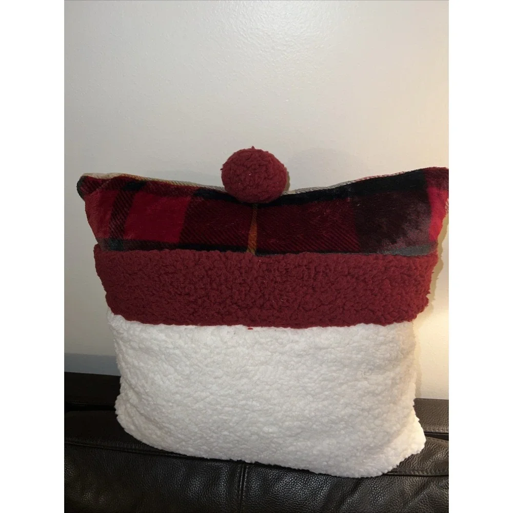 Pillow Cushion Cover Fleece Christmas Snowman  Holiday Decor 16